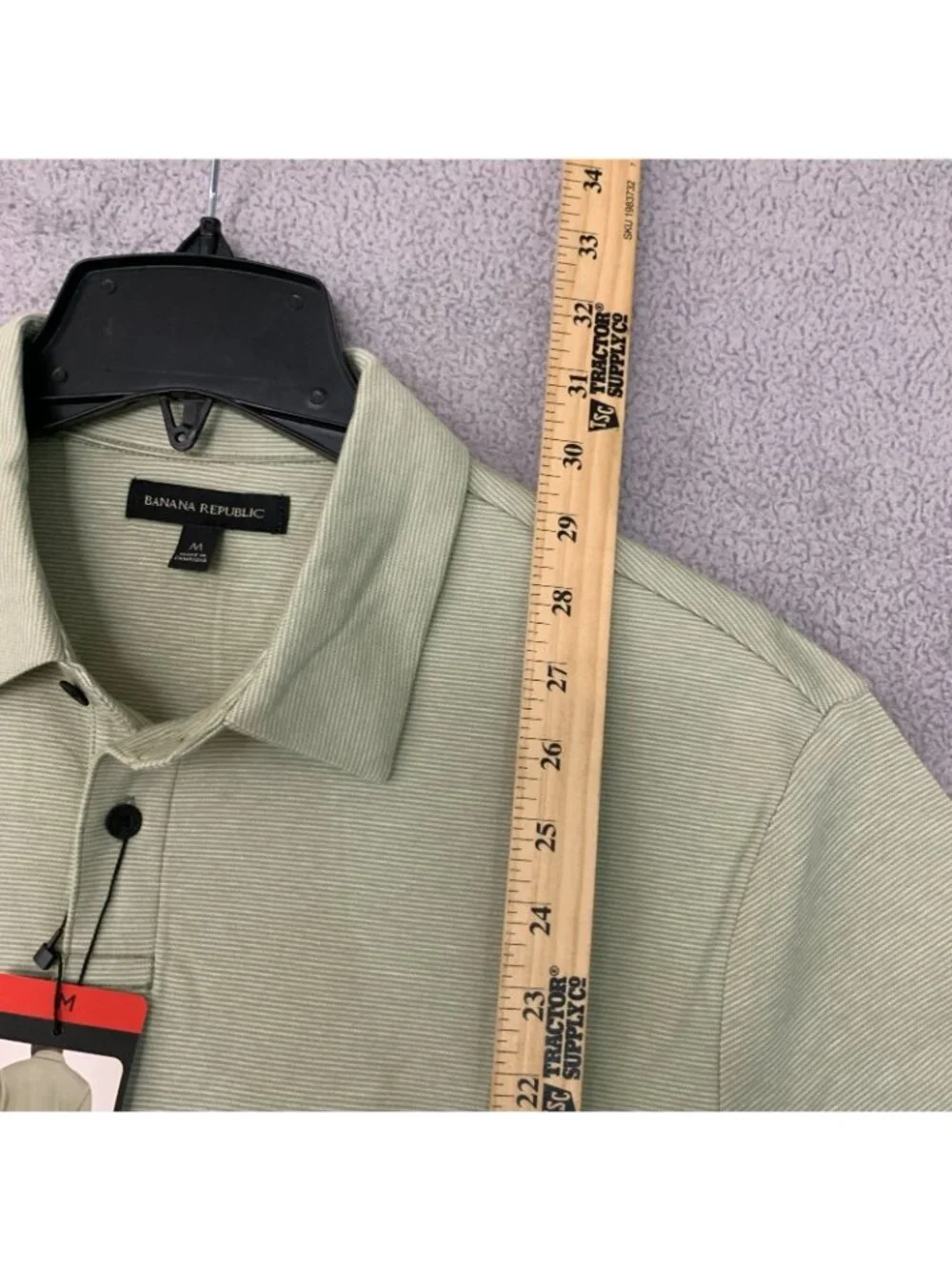 NWT Banana Republic Men's Size M Luxe Touch Green Polo Shirt Striped